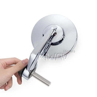 Bar end mirror BOB chrome round anti-glare M12 fits BMW R nineT Racer Pure Racer Foto 1 de 4