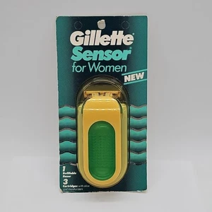 Nuevo sensor Gillette de colección para mujer 1 afeitadora + 3 cartuchos nuevo stock antiguo nuevo 1992 - Imagen 1 de 7