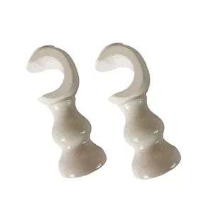 2 Pcs Solid Wood Curtain Rod Bracket Pole Brackets Wall Mounted Wooden Hangers - Picture 1 of 3
