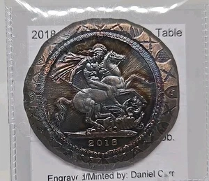 2018 Dan Carr Knights of the Coin Table Club 2 oz Silver Cob Color Toned - Picture 1 of 4