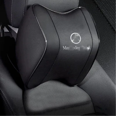 Reposacabezas de espuma viscoelástica para asiento de coche negro 2 piezas reposacabezas para Mercedes-Benz Foto 1 de 4