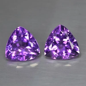 5.82Ct (2Pcs) Trillion Cut_ Exclusive Natural Purple Amethyst _ Brazil - Picture 1 of 1