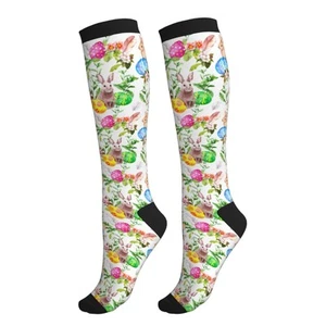 Guiteinyi Easter Bunny Eggs Compression Socks for Women Men 15-20mmHg Knee Hi... - Picture 1 of 8