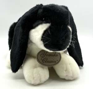 Russ Yomiko Classics Black White Lop Ear Bunny Rabbit 11" Plush Stuffed Animal - Picture 1 of 15