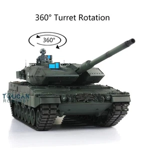 Henglong 1/16 Green 7.0 Plastik Leopard2A6 RTR RC-Panzer 3889 mit 360° Turm - Picture 1 of 7