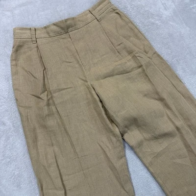 Vince. Pantalones para mujer XS beige mezcla de lino pierna ancha plisado pantalón de trabajo a medida Foto 1 de 4