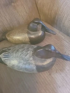 Outstanding Herb Miller older Canvasback pair Deleware River Style Decoys Decoy - Picture 1 of 11