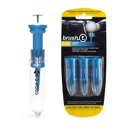 BRUSH T Premium Plastic Golf Tees 2" Blue 3-Pack Unbreakable & Consistent - Image 1 of 4