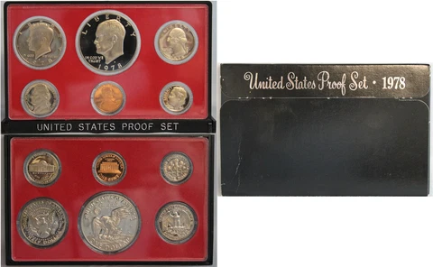 1978 Proof set CN-Clad Eisenhower Ike Dollar Kennedy- (OGP) 6 coins Cover