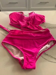 Women's Two Piece Bikini Set Swimsuit Swimming Suit Swimwear Size Medium Pink M - Picture 1 of 7