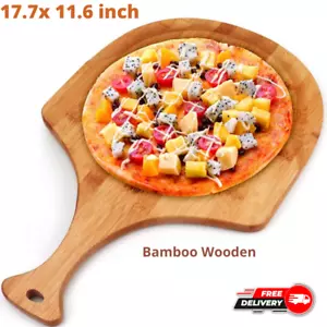 Pizza Peel Poplar Bamboo Wooden Paddle Style Lifter Serve Cutting Board Platter - Picture 1 of 7