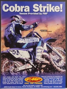 1991 FMF Racing Products Motorcycle Ad David The Cobra Vuillemin - Picture 1 of 1