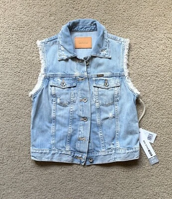 Nuevo con etiquetas Chaleco Denim Big Star Talla S Pequeño Envejecido Hampton Botón Corto por Hebilla Foto 1 de 4