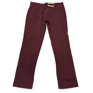 J Crew 770 Straight Red Stretch Chino Pants Mens 33 x 32 NWT Stain - Picture 1 of 18