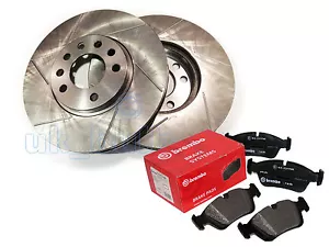 GROOVED REAR BRAKE DISCS + BREMBO PADS BMW 3 Series Coupe (E46) 323 Ci 1999-00 - Picture 1 of 1