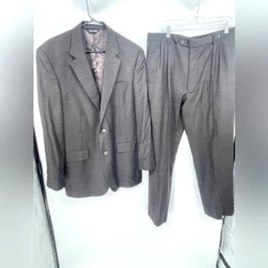 Jos A bank two piece brown pin strip suit size 42L - Picture 1 of 9