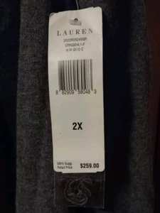 NWT Ralph Lauren Wool Cashmere Long Open Cardigan Sweater with Attached Scarf 2X - Picture 1 of 3