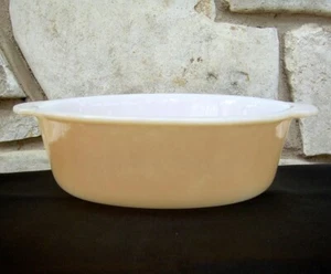 Cazuela Fire King Tinte Cobre Plato Melocotón Lustre Ovalada 1.5 Qt Sin Tapa De Colección - Imagen 1 de 2