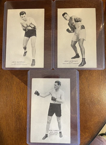 Vintage Boxing Exhibit Postcards ~ HOFs Early to Mid 1900s ~ Dempsey(2) ~ Tunney Cover