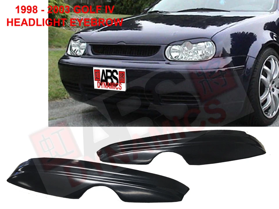 1998 2003 VolksWagon Golf 4 MK4 HeadLight EyeBrow Cover Black Plastic Unpainted Foto 1 de 1