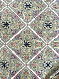 POTTERY BARN Caesarea full-queen duvet cover & 2 shams--green-yellow-red-blue... - Picture 1 of 8