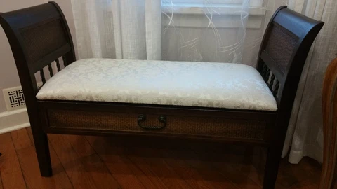 Solid Wood Window Seat Bench upholstered Cover