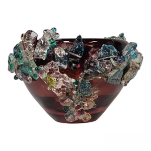 Shardz Artist Fay Miller Modern Art Glass Centerpiece Bowl - Stunning & Unique - Picture 1 of 10