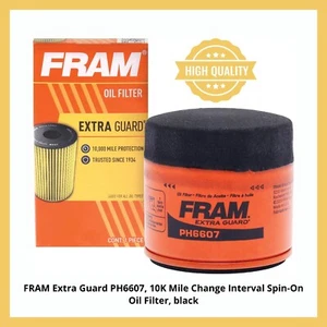 FRAM PH6607 Extra Guard Oil Filter Spin-On Black, 10K Mile Change Interval - Picture 1 of 7