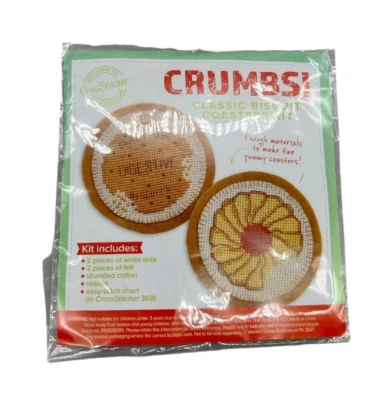 Kit de montanha-russa Crumbs Classic Biscuit da Cross Stitcher fácil novo no pacote - Imagem 1 de 2