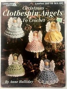 Libro de patrones vintage encaje adornos navideños pinza ángeles para ganchillo - Imagen 1 de 2