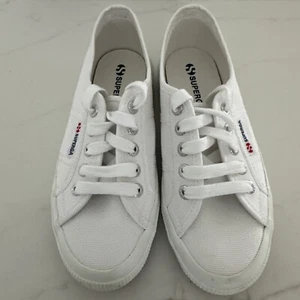Superga White Canvas Women’s Sneakers Size 36 EUR~6 US - Picture 1 of 10