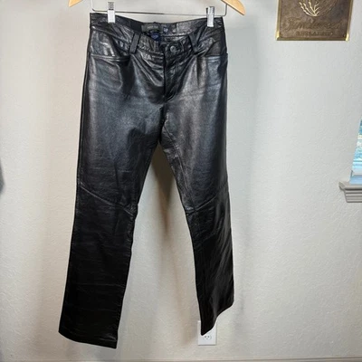 GAP Women's Black Genuine Leather Boot Cut Pants Size 2 - Image 1 of 4