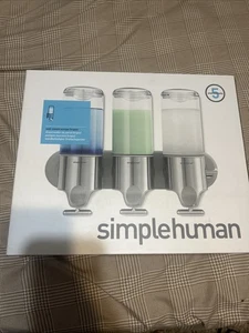 Simplehuman Triple Wall Mount Shower Pump Soap Dispensers 3x15 fl oz New NOB - Picture 1 of 3