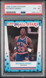 1989 Fleer PATRICK EWING All-Stars Sticker New York Knicks PSA 6 - Picture 1 of 2
