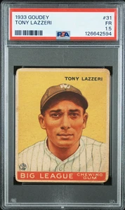 1933 Goudey Tony Lazzeri #31 PSA 1.5 New York Yankees - Bild 1 von 2
