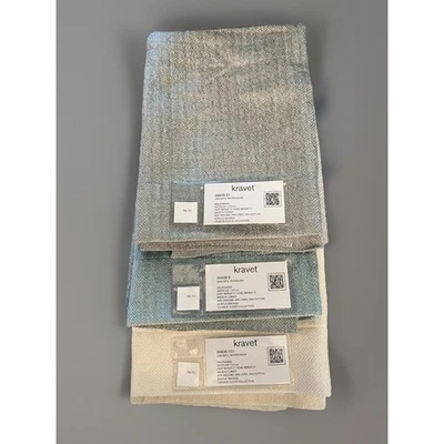 Kravet Candice Olson Upholstery Samples Graceful Moves Gray Blue Cream 25"x23" - Image 1 of 4