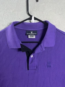 Psycho Bunny Polo Shirt Mens Size 6 L Purple Pima Cotton Embroidered Logo Golf - Picture 1 of 10