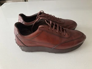 Jones Bootmaker Southend Brown Smart Leather Trainers Size 11 - Picture 1 of 7
