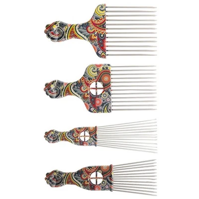  Pettine per capelli 4 pezzi Pettine per capelli afro ricci Pettine per styling - Immagine 1 di 4