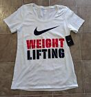 New Nike women sz S Weight Lifting Tee T-shirt white ss shirt 561447 A2