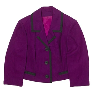 Vintage GELHAVEN Womens Blazer Jacket Purple Knit 80s M - Picture 1 of 6