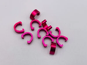 10 Pcs Pink Aluminum Alloy Bike Cable C-clips Brake Cable Housing Clip Clamps - Picture 1 of 5