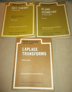 Schaum's Outline Series - Plane Geometry, Laplace Transforms, Set Theory Books - Imagen 1 de 13