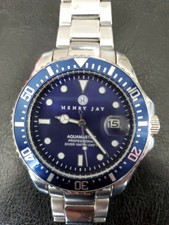 henry jay mens stainless steel specialty aquamaster professional dive watch