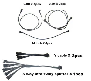 Cable de extensión divisor de 5 vías cable en Y para motocicleta ATV coche debajo de la carrocería luz LED - Imagen 1 de 11