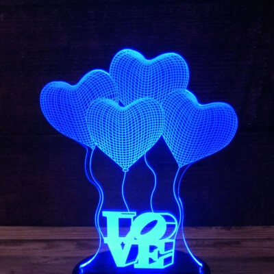 3D Romantic Love Balloon Acrylic for LED Lamp Base (Acrylic Only) - image 1 of 4