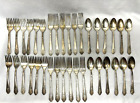 59-Pcs 1935 Royal Saxony Silverplate 12 Forks 12 Spoons 12 Soup Spoons 11 Knives
