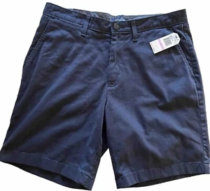 NAUTICA Clipper Shorts NAVY Flat Front Nautica Flex Classic Mens Sz 32 8.5 (1U9) - Picture 1 of 8