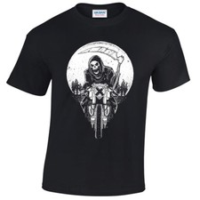 Grim Racer T-Shirt mens S-5XL Biker metal rock goth reaper motorcycle death