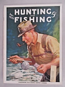 Hunting & Fishing Magazine - April, 1935 - COVER ONLY ~ William Eaton, Super-X - Picture 1 of 2